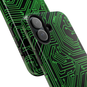 Circuit Board Tough Phone Case - Green Tech Design - Dipaliz