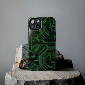 Circuit Board Tough Phone Case - Green Tech Design - Dipaliz