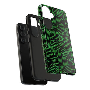 Circuit Board Tough Phone Case - Green Tech Design - Dipaliz