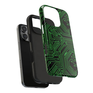Circuit Board Tough Phone Case - Green Tech Design - Dipaliz