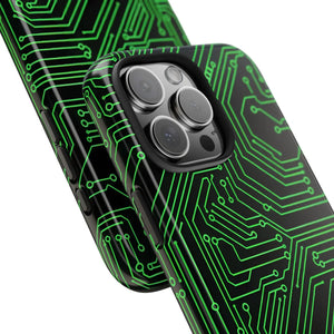 Circuit Board Tough Phone Case - Green Tech Design - Dipaliz