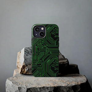 Circuit Board Tough Phone Case - Green Tech Design - Dipaliz