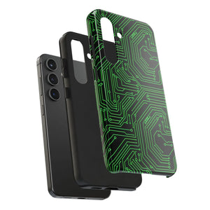 Circuit Board Tough Phone Case - Green Tech Design - Dipaliz