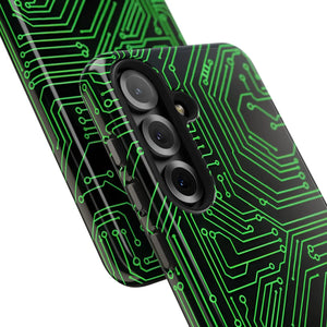 Circuit Board Tough Phone Case - Green Tech Design - Dipaliz