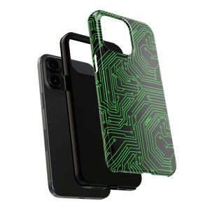 Circuit Board Tough Phone Case - Green Tech Design - Dipaliz