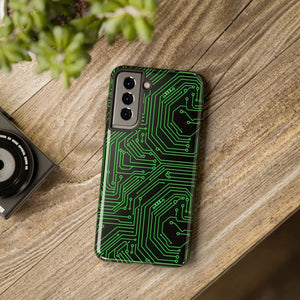 Circuit Board Tough Phone Case - Green Tech Design - Dipaliz