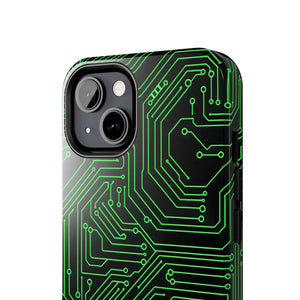 Circuit Board Tough Phone Case - Green Tech Design - Dipaliz