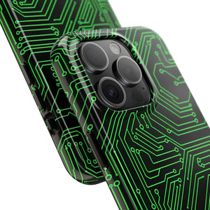 Circuit Board Tough Phone Case - Green Tech Design - Dipaliz