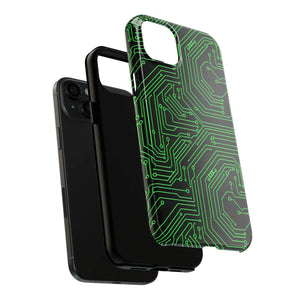 Circuit Board Tough Phone Case - Green Tech Design - Dipaliz