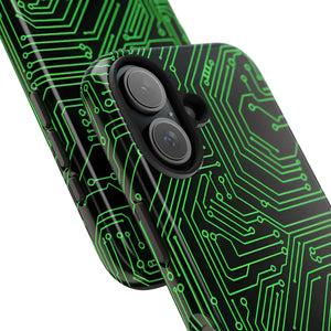 Circuit Board Tough Phone Case - Green Tech Design - Dipaliz