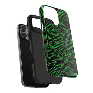 Circuit Board Tough Phone Case - Green Tech Design - Dipaliz