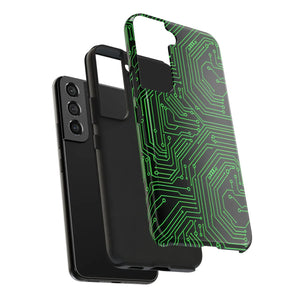Circuit Board Tough Phone Case - Green Tech Design - Dipaliz