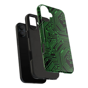 Circuit Board Tough Phone Case - Green Tech Design - Dipaliz