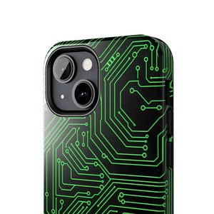 Circuit Board Tough Phone Case - Green Tech Design - Dipaliz