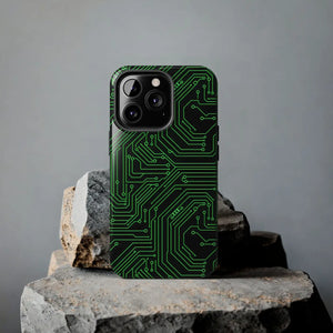 Circuit Board Tough Phone Case - Green Tech Design - Dipaliz