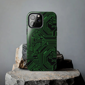 Circuit Board Tough Phone Case - Green Tech Design - Dipaliz