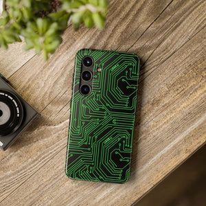 Circuit Board Tough Phone Case - Green Tech Design - Dipaliz