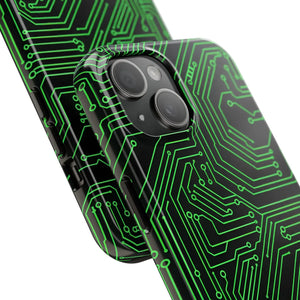 Circuit Board Tough Phone Case - Green Tech Design - Dipaliz