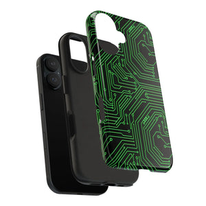 Circuit Board Tough Phone Case - Green Tech Design - Dipaliz