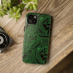 Circuit Board Tough Phone Case - Green Tech Design - Dipaliz