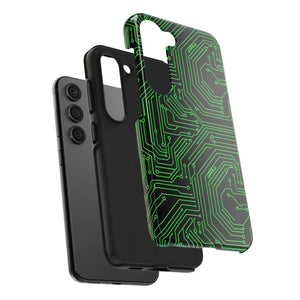 Circuit Board Tough Phone Case - Green Tech Design - Dipaliz