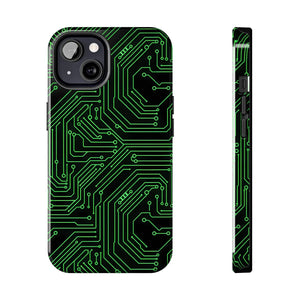 Circuit Board Tough Phone Case - Green Tech Design - Dipaliz - Iphone 13