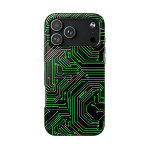 Circuit Board Tough Phone Case - Green Tech Design - Dipaliz - Iphone 17 Pro Max
