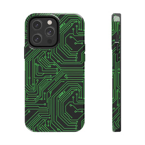 Circuit Board Tough Phone Case - Green Tech Design - Dipaliz - Iphone 14 Pro Max