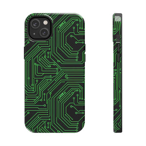 Circuit Board Tough Phone Case - Green Tech Design - Dipaliz - Iphone 14 Plus