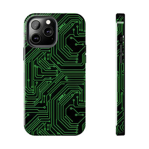 Circuit Board Tough Phone Case - Green Tech Design - Dipaliz - Iphone 13 Pro Max