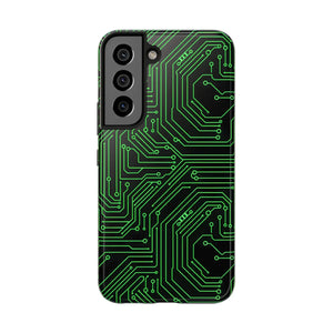 Circuit Board Tough Phone Case - Green Tech Design - Dipaliz - Samsung Galaxy S22
