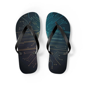 Vibrant Circuit Pattern Flip Flops - Summer Style - Dipaliz - Slippers