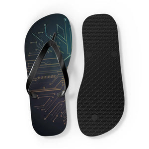 Vibrant Circuit Pattern Flip Flops - Summer Style - Dipaliz - Slippers