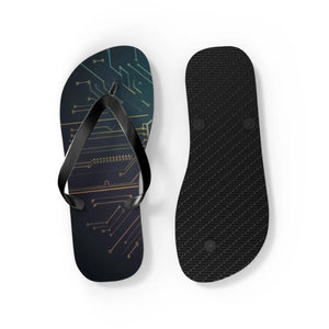 Vibrant Circuit Pattern Flip Flops - Summer Style - Dipaliz - Slippers
