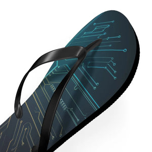 Vibrant Circuit Pattern Flip Flops - Summer Style - Dipaliz - Slippers