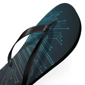 Vibrant Circuit Pattern Flip Flops - Summer Style - Dipaliz - Slippers