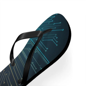 Vibrant Circuit Pattern Flip Flops - Summer Style - Dipaliz - Slippers