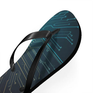 Vibrant Circuit Pattern Flip Flops - Summer Style - Dipaliz - Slippers