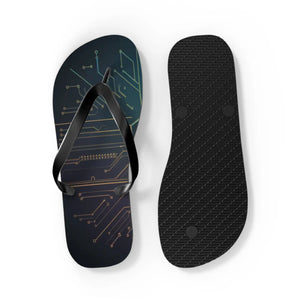Vibrant Circuit Pattern Flip Flops - Summer Style - Dipaliz - Slippers