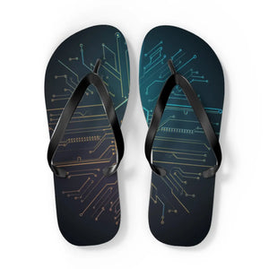 Vibrant Circuit Pattern Flip Flops - Summer Style - Dipaliz - Slippers