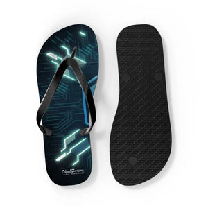 Circuit Pattern Flip Flops - Cushioned Easy Slip-on - Dipaliz - Slippers