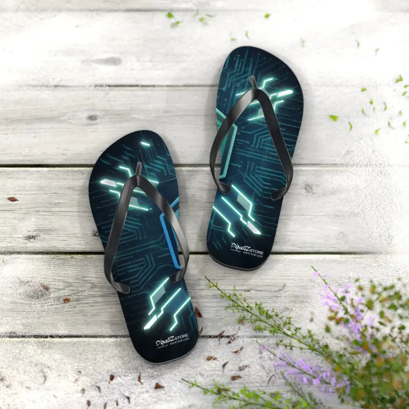 Step Up your Style with Circuit Pattern Flip Flops - Shoes