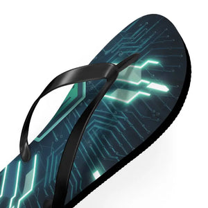 Circuit Pattern Flip Flops - Cushioned Easy Slip-on - Dipaliz - Slippers