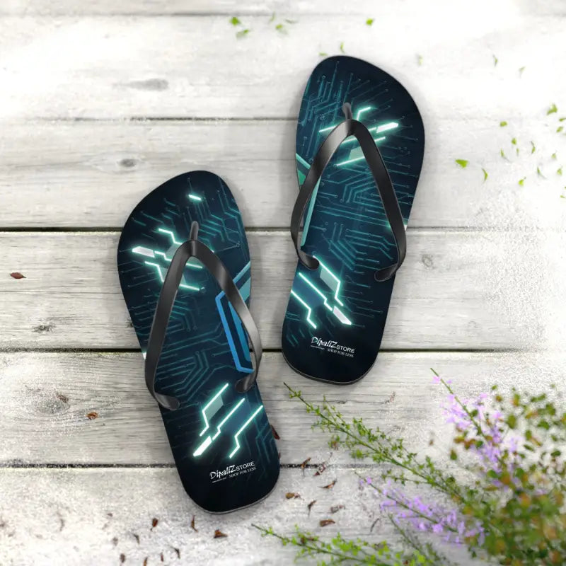 Step Up your Style with Circuit Pattern Flip Flops - Shoes