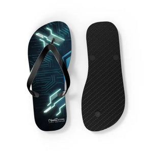 Circuit Pattern Flip Flops - Cushioned Easy Slip-on - Dipaliz - Slippers