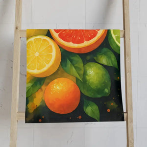 Vibrant Citrus Fruit Hand Towel - Sunny Kitchen Decor - Dipaliz - White Base / 28’’ × 16’’ - Towels