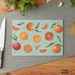 Citrus Grove Glass Cutting Board - Vibrant Serving - Dipaliz - 8’’ x 11’’ / Rectangle - Home Decor