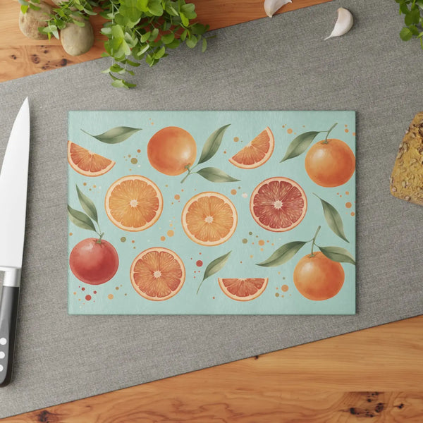 Citrus Grove Glass Cutting Board - Vibrant Serving - Dipaliz - 8’’ x 11’’ / Rectangle - Home Decor