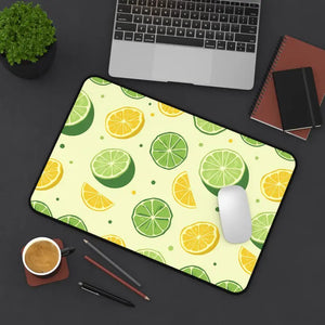 Citrus Pattern Desk Mat - Vibrant Home Office Decor - Dipaliz - 12’’ × 18’’ - Mouse Pads