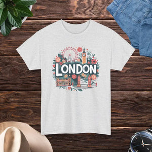T-shirt - London City Tee - Heavy Cotton Unisex Urban Style - Dipaliz Ash / s